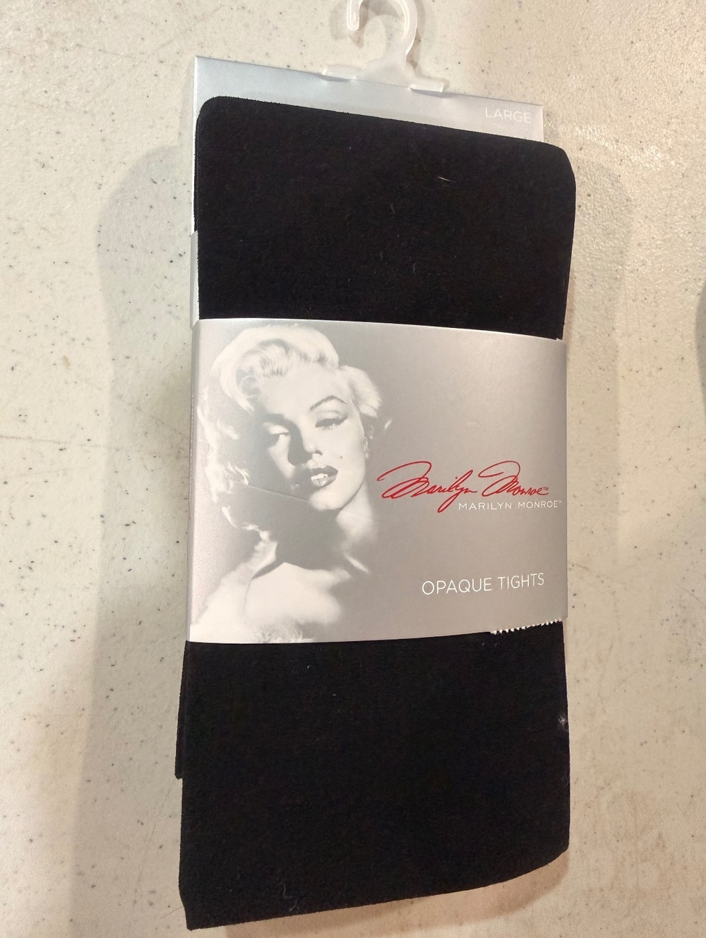 Marilyn Monroe Black Opaque Tights, Size Large